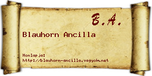 Blauhorn Ancilla névjegykártya